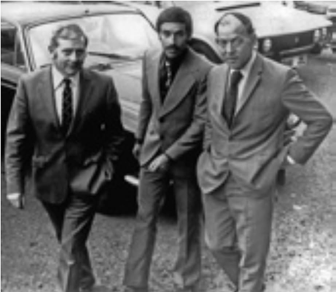 Leo Blennerhasset, Jonah Barrington and Karl Mullen at the 1973 opening of Belvedere's former squash courts at Anglesea Road